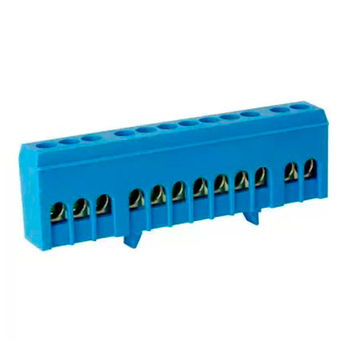 Шина TS-0609H 12 way в синем корпусе Энергия, 10 шт - Электрика, НВА - Щитки и аксессуары для монтажа - Шины нулевые - . Магазин оборудования для автономного и резервного электропитания Ekosolar.ru в Мытищах