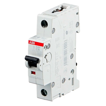 Автоматический выключатель ABB S201 1P 16А (С) 6kA - Электрика, НВА - Модульное оборудование - Автоматические выключатели - . Магазин оборудования для автономного и резервного электропитания Ekosolar.ru в Мытищах