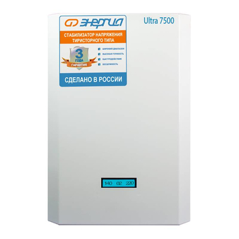 Однофазный стабилизатор напряжения Энергия Ultra 7500 - Стабилизаторы напряжения - Однофазные стабилизаторы напряжения 220 Вольт - Энергия Ultra - . Магазин оборудования для автономного и резервного электропитания Ekosolar.ru в Мытищах
