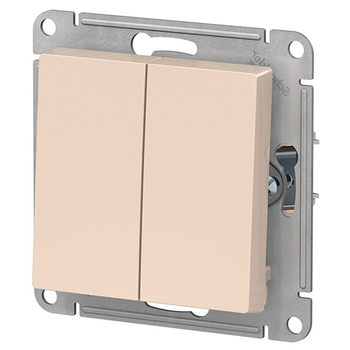 Выключатель Schneider Electric AtlasDesign 2-клавишный сх.5, 10АХ, бежевый, механизм - Электрика, НВА - Выключатели и розетки - Выключатели - . Магазин оборудования для автономного и резервного электропитания Ekosolar.ru в Мытищах