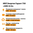 ИБП для котла Энергия Гарант 750 + Аккумулятор 33 Ач 12 В (450Вт - 40мин) - ИБП и АКБ - ИБП для котлов - . Магазин оборудования для автономного и резервного электропитания Ekosolar.ru в Мытищах
