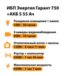 ИБП Энергия Гарант 750 + Аккумулятор S 55 Ач - 12В (450Вт - 67мин) - ИБП и АКБ - ИБП для котлов - . Магазин оборудования для автономного и резервного электропитания Ekosolar.ru в Мытищах