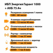 ИБП для котла Энергия Гарант 1000 + Аккумулятор 75 Ач 12 В (600Вт - 68мин) - ИБП и АКБ - ИБП для котлов - . Магазин оборудования для автономного и резервного электропитания Ekosolar.ru в Мытищах