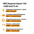 ИБП для котла Энергия Гарант 750 + Аккумулятор Grid 75 Ah 12 v (450Вт - 91мин) - ИБП и АКБ - ИБП для котлов - . Магазин оборудования для автономного и резервного электропитания Ekosolar.ru в Мытищах