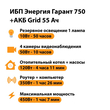 ИБП для котла Энергия Гарант 750 + Аккумулятор Grid 55 Ah 12 v (450Вт - 67мин) - ИБП и АКБ - ИБП для котлов - . Магазин оборудования для автономного и резервного электропитания Ekosolar.ru в Мытищах